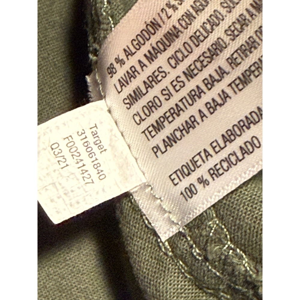 Knox Rose Womens XL Olive Green Star Print Utility Button Down Shirt Jacket - Picture 8 of 16